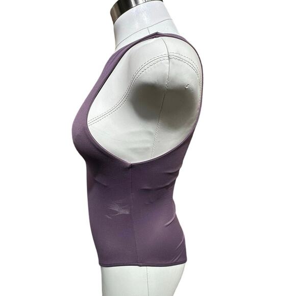 ZARA Mauve Sleeveless Bodysuit - Seamless Scoop Neck One-Piece - Picture 6 of 6